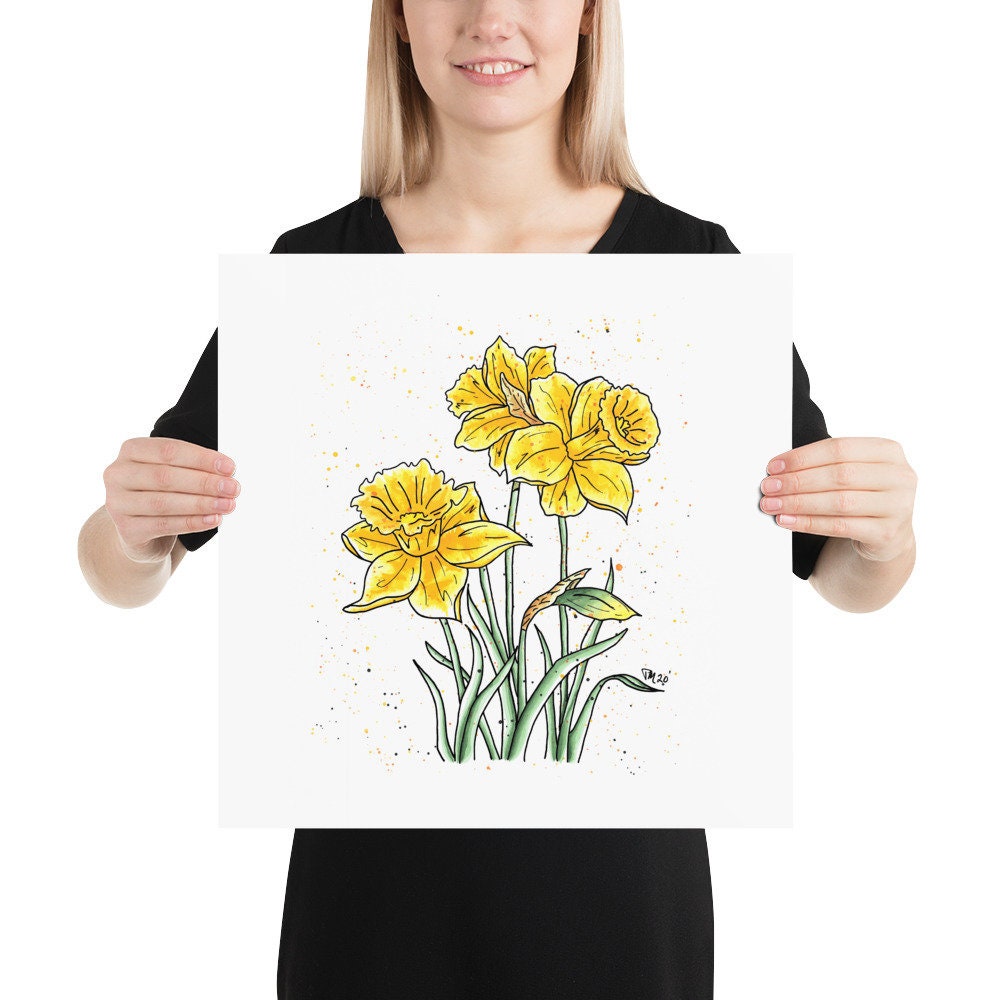 Daffodil Watercolor Print