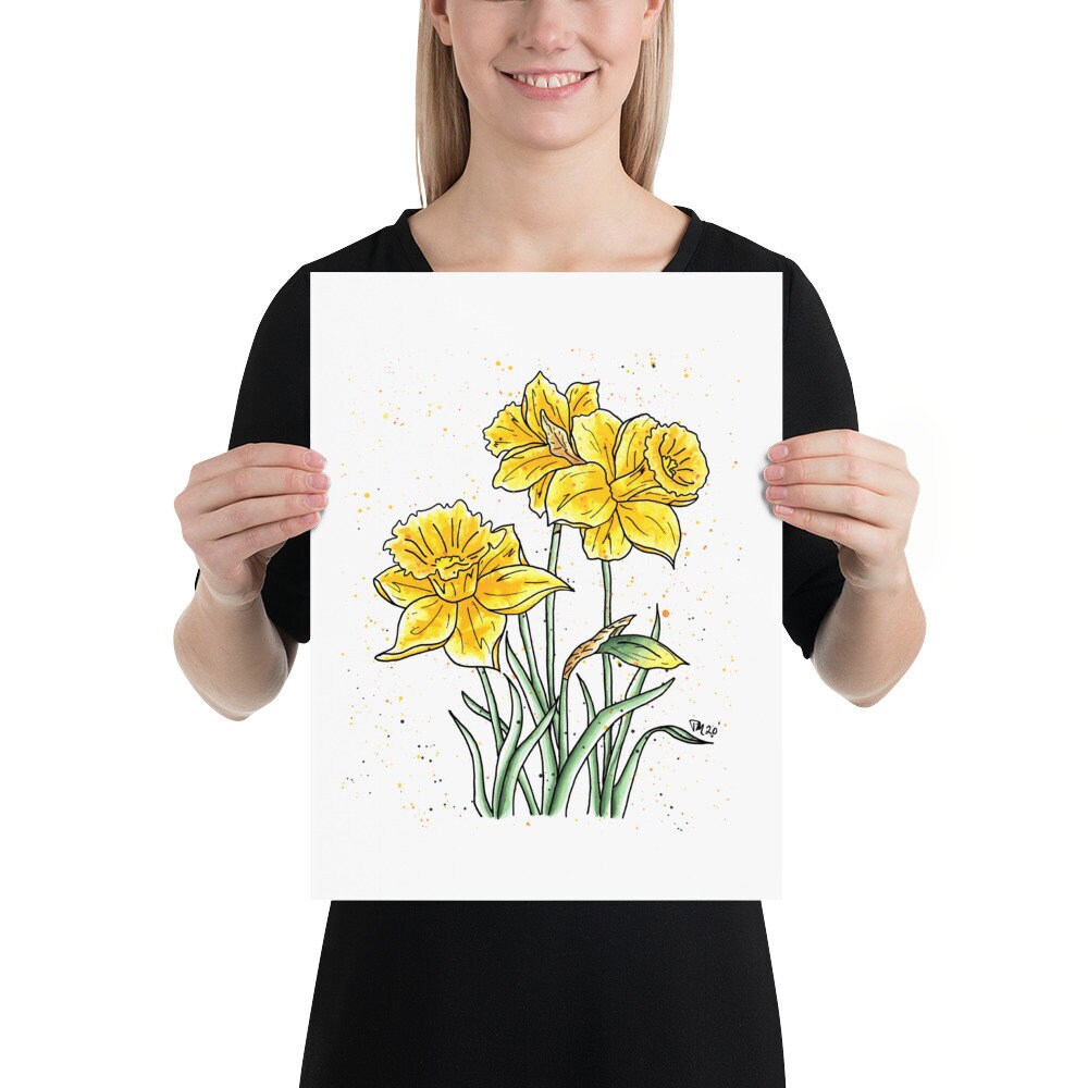 Daffodil Watercolor Print