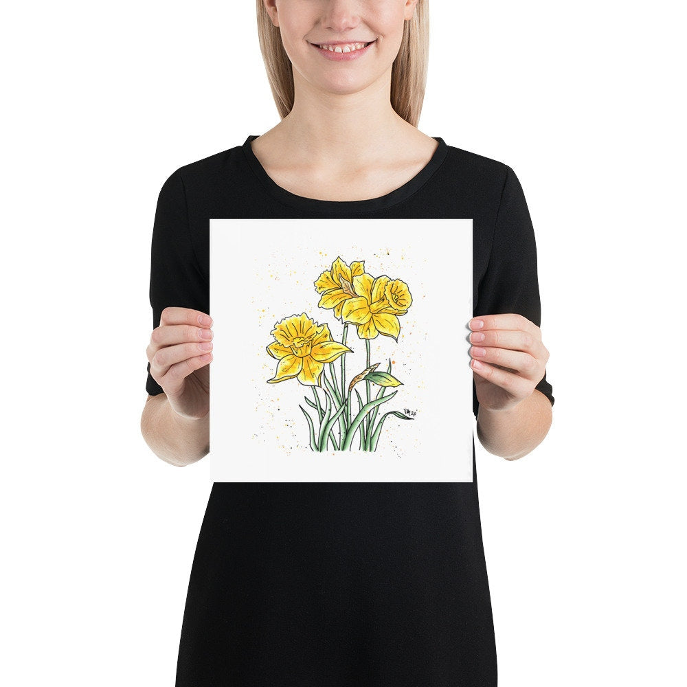 Daffodil Watercolor Print