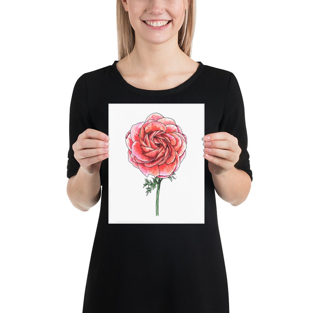 Ranunculus Watercolor Print