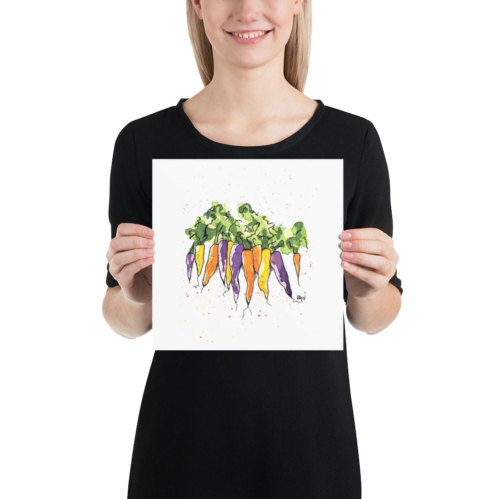 Colorful Carrots Watercolor Print