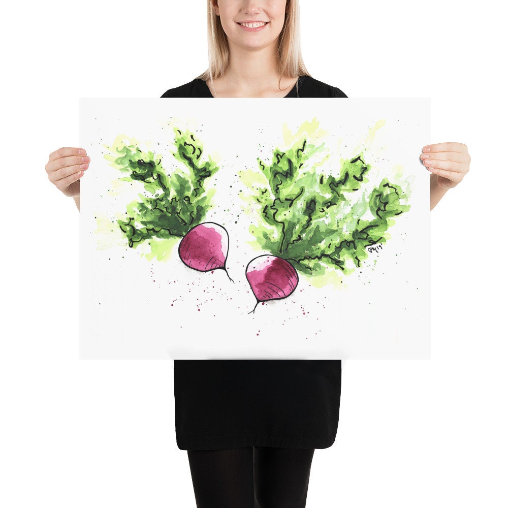 Radish Watercolor Print