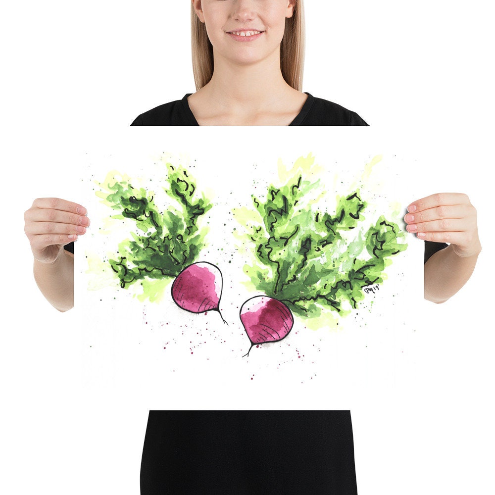 Radish Watercolor Print