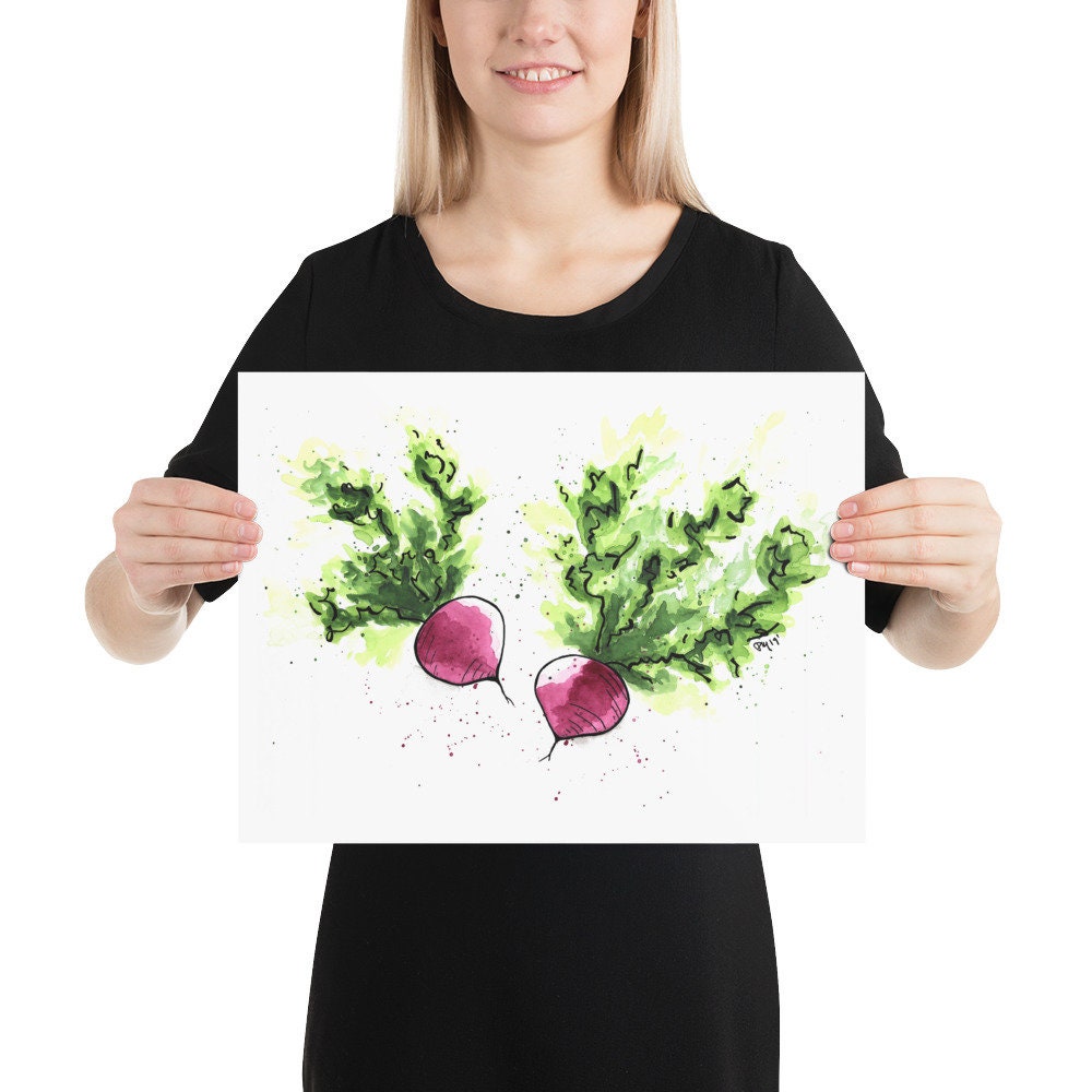 Radish Watercolor Print