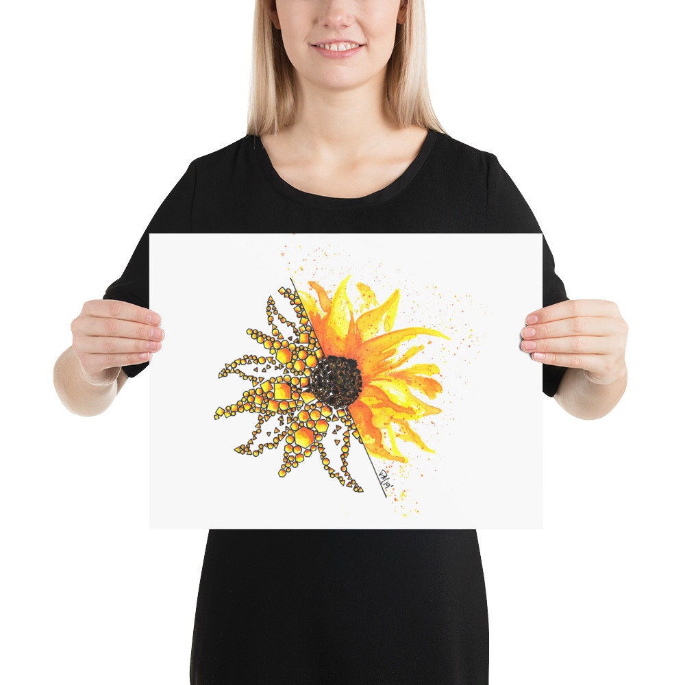 Sunflower Bloom Watercolor Print