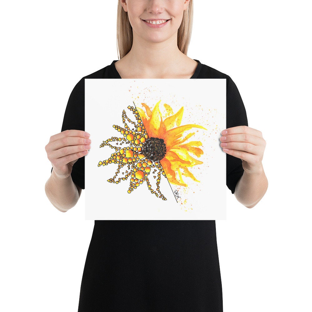 Sunflower Bloom Watercolor Print