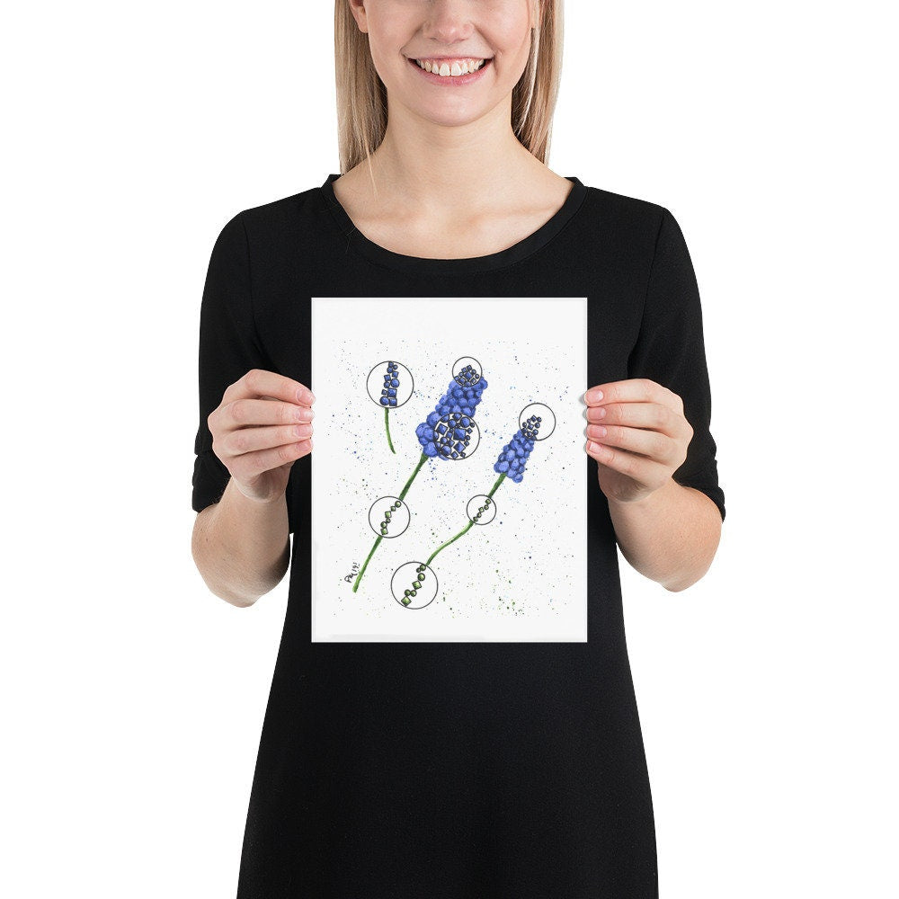 Muscari Watercolor Painting