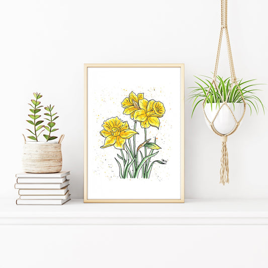 Daffodil Watercolor Print