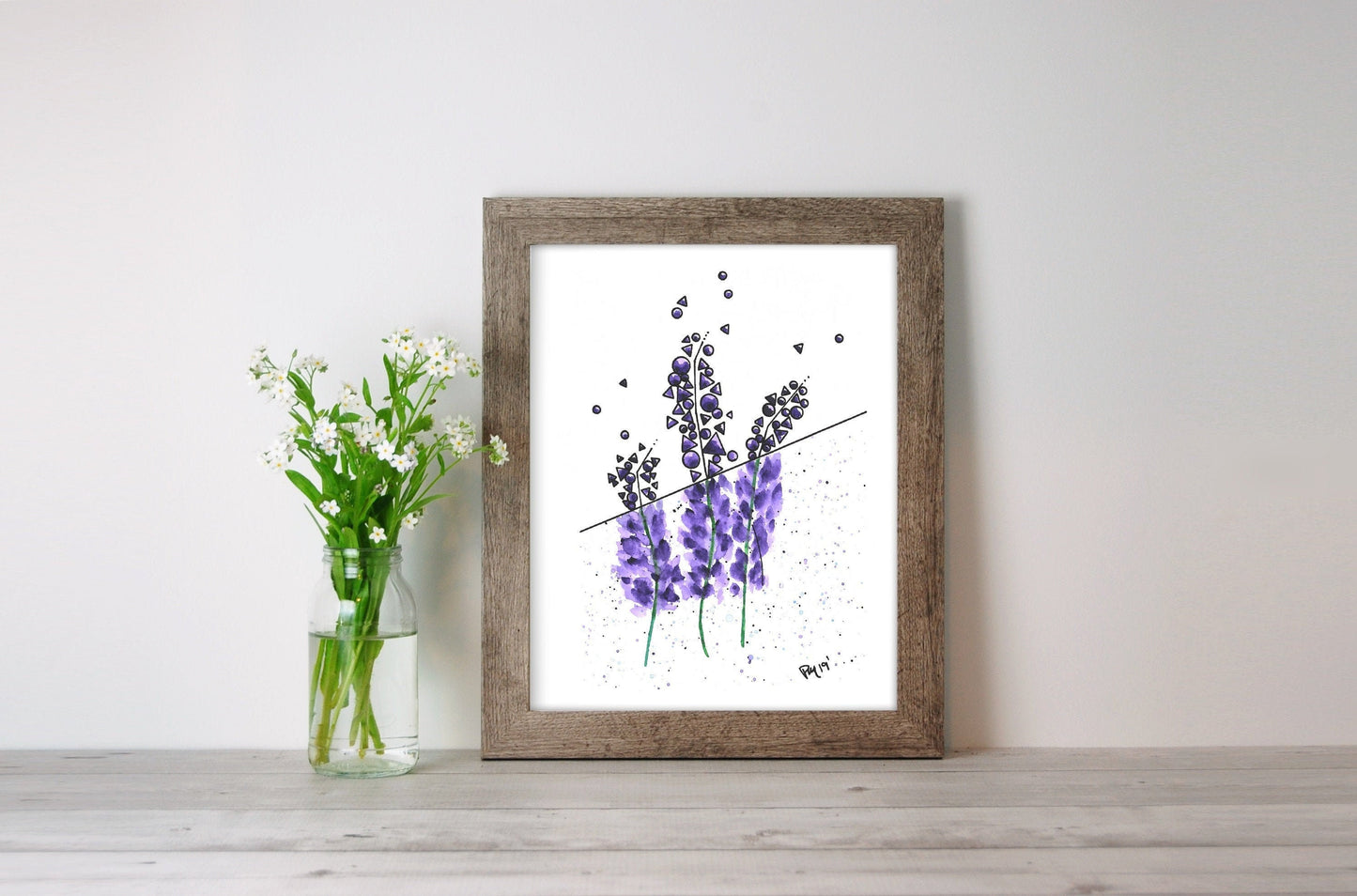Lavender Geometric Watercolor Print