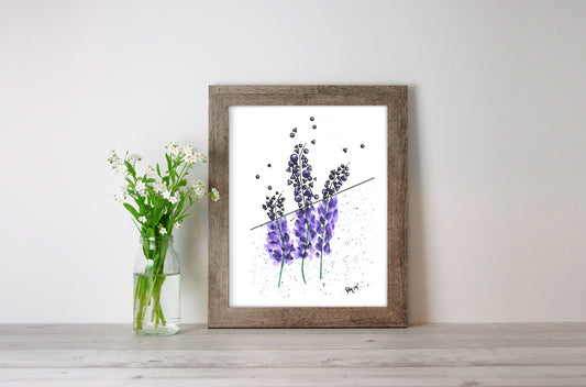 Lavender Geometric Watercolor Print