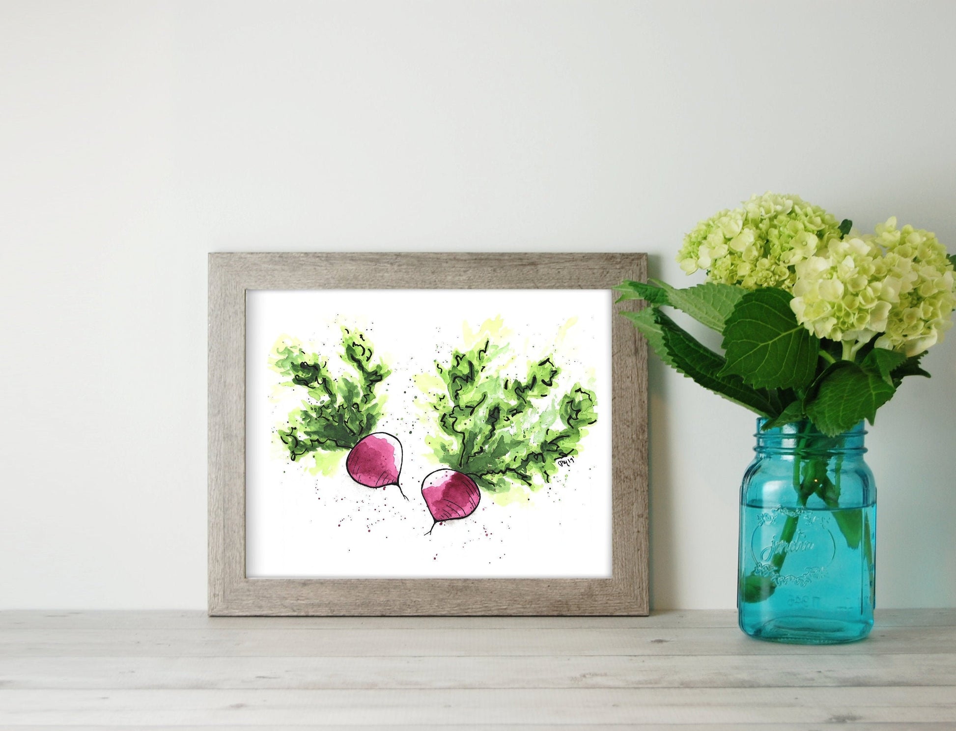 Radish Watercolor Print