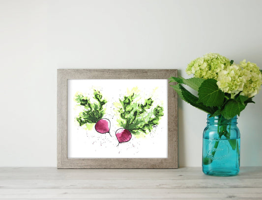 Radish Watercolor Print