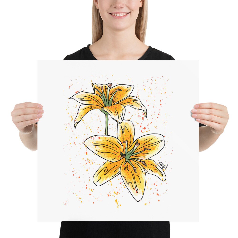 Yellow Lily Watercolor Print