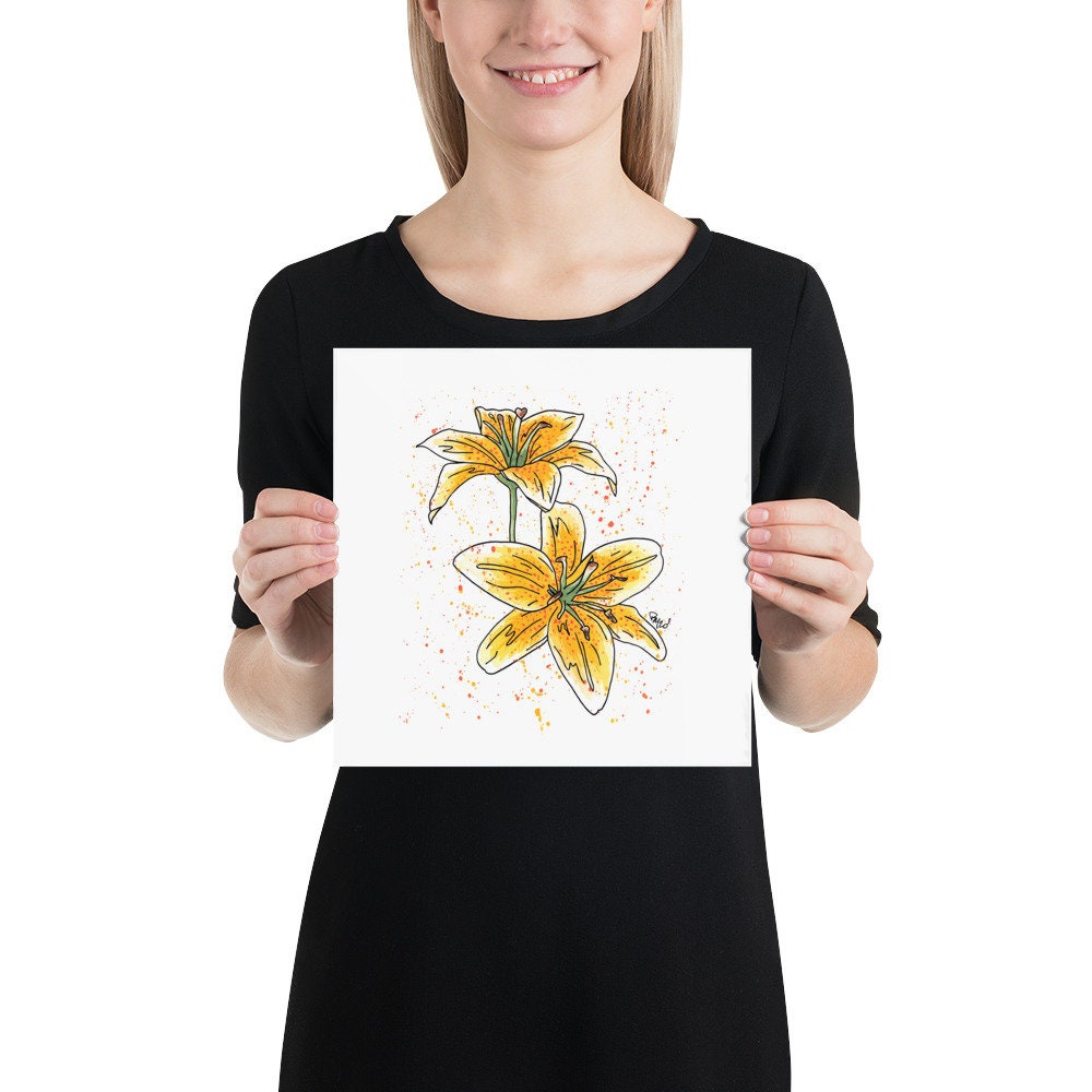 Yellow Lily Watercolor Print