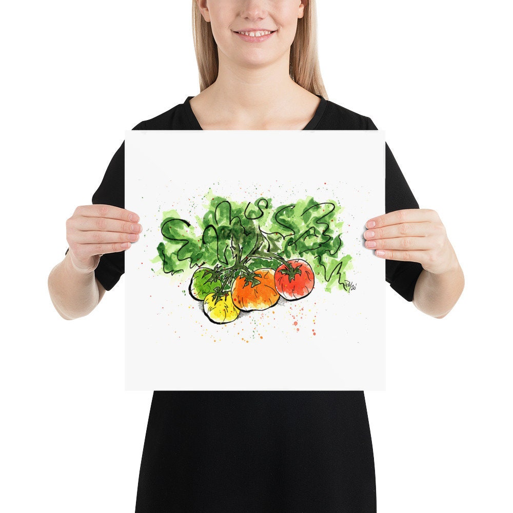 Colorful Tomatoes Watercolor Print