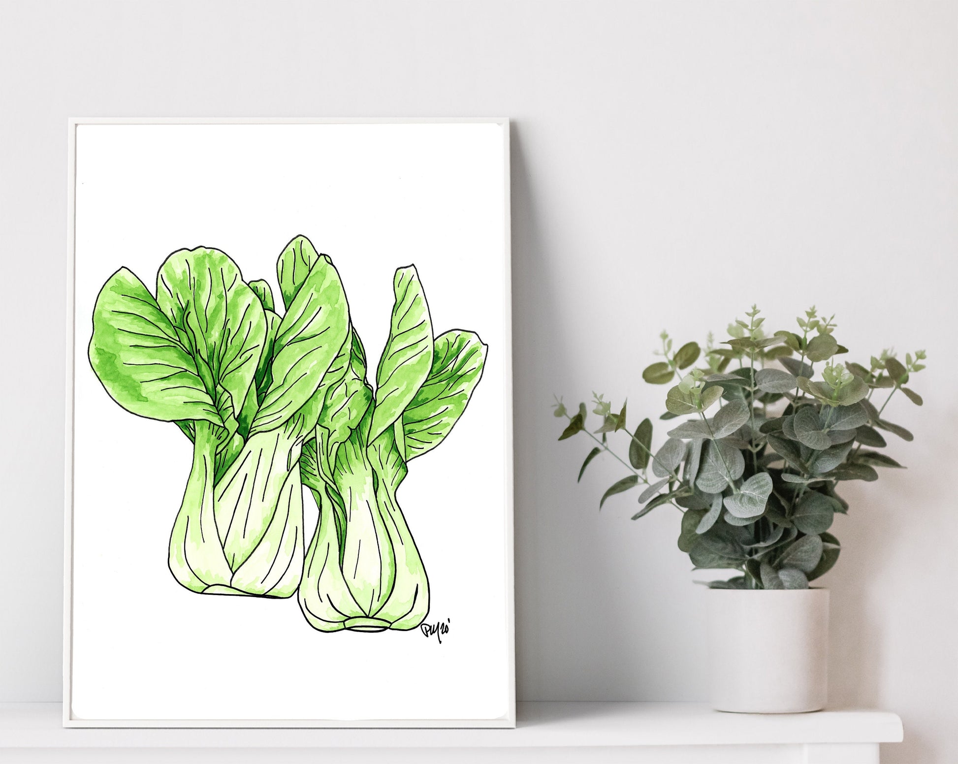Bok Choy Watercolor Print