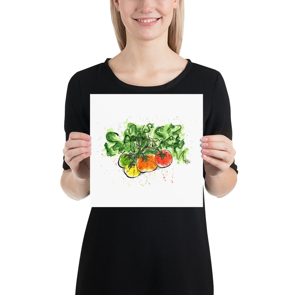 Colorful Tomatoes Watercolor Print