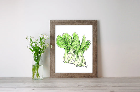 Bok Choy Watercolor Print
