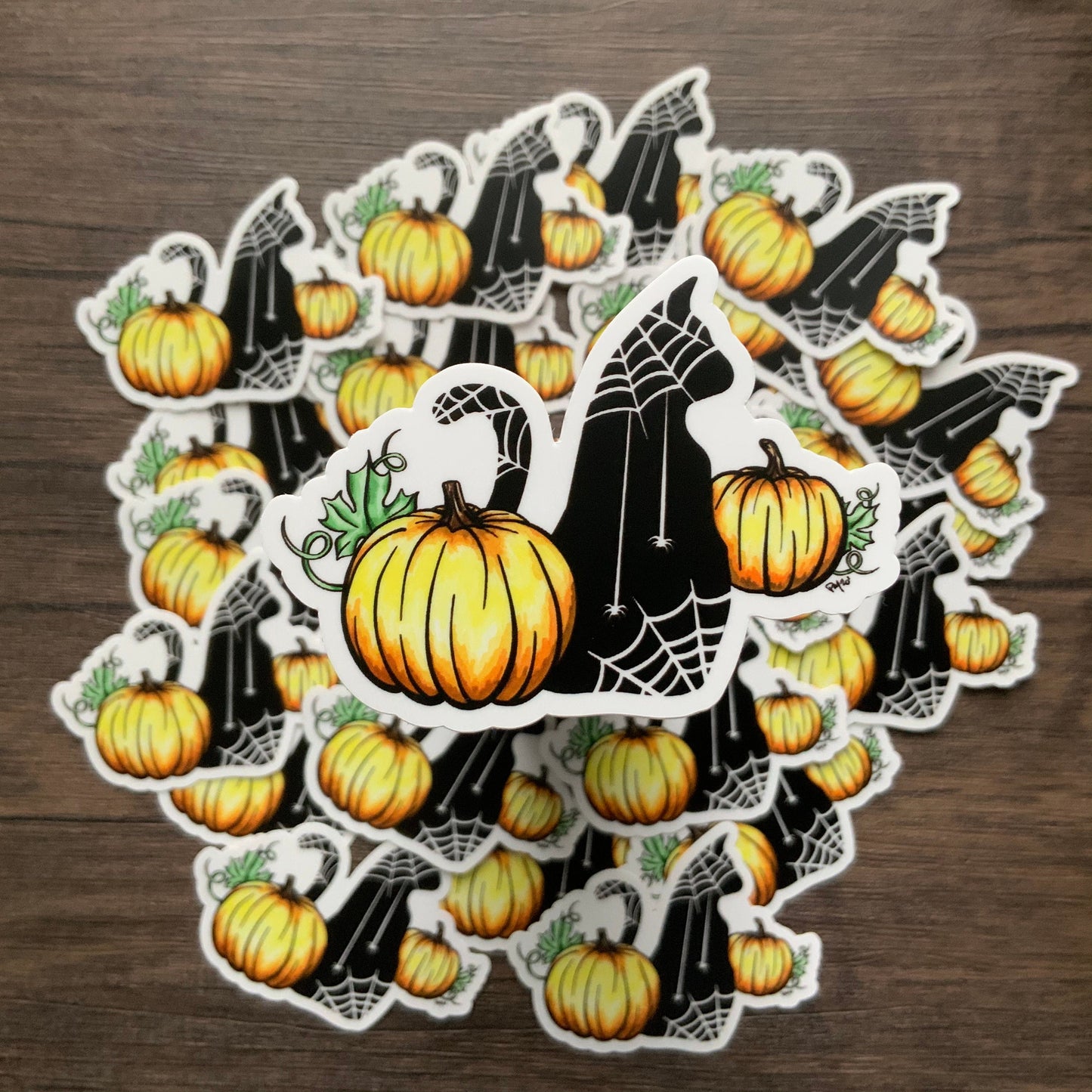 Black Cat Spiderweb Vinyl Sticker