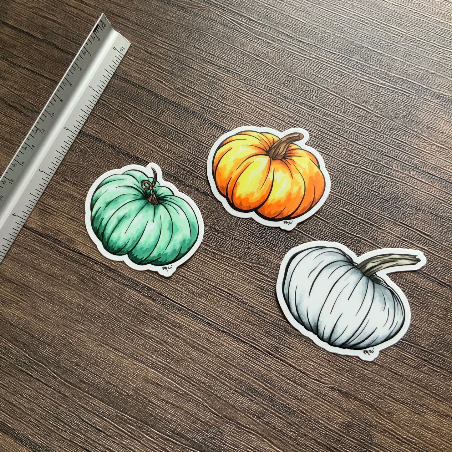 Colorful Pumpkins Vinyl Sticker Set