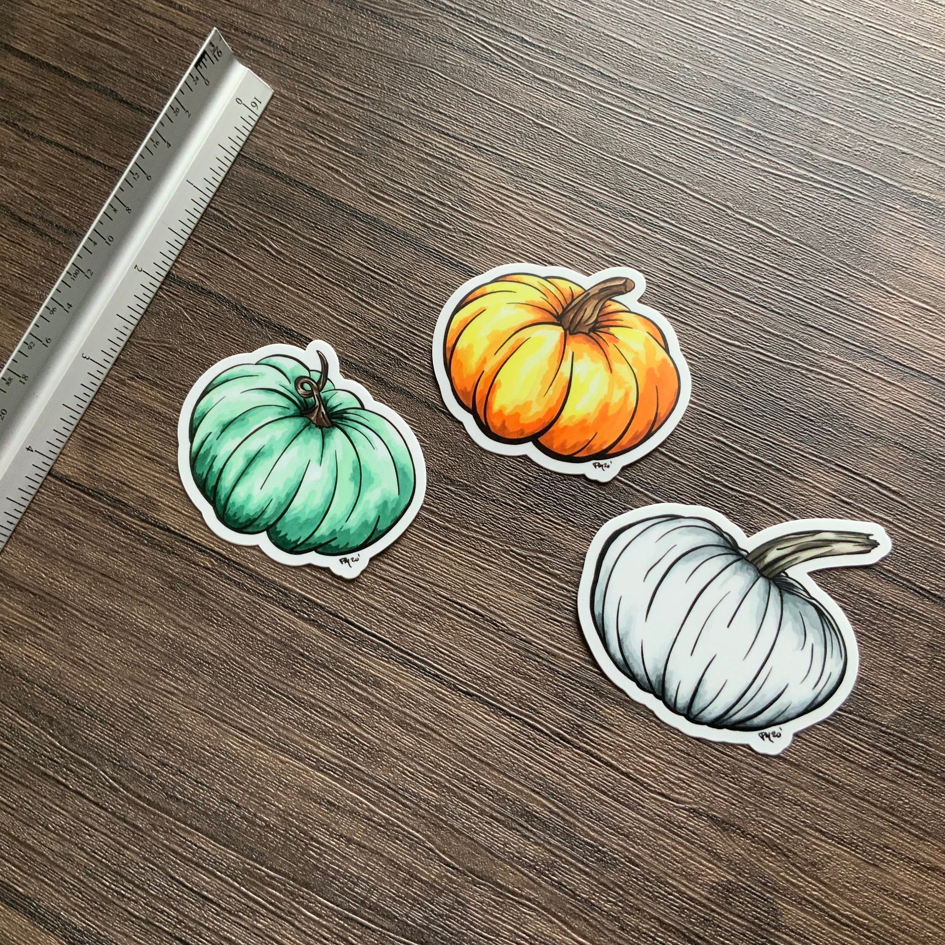 Colorful Pumpkins Vinyl Sticker Set