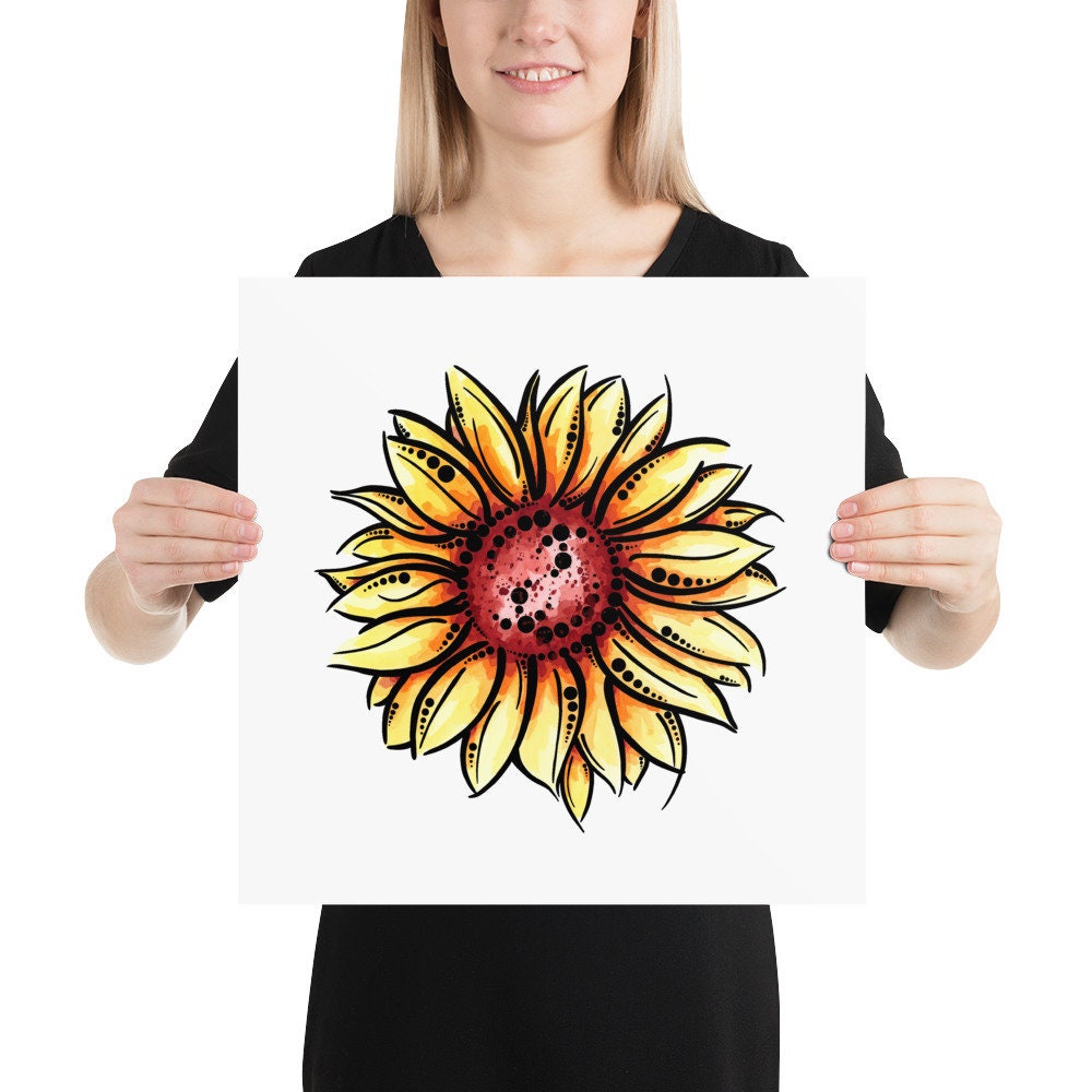 Sunflower Bloom Watercolor Print