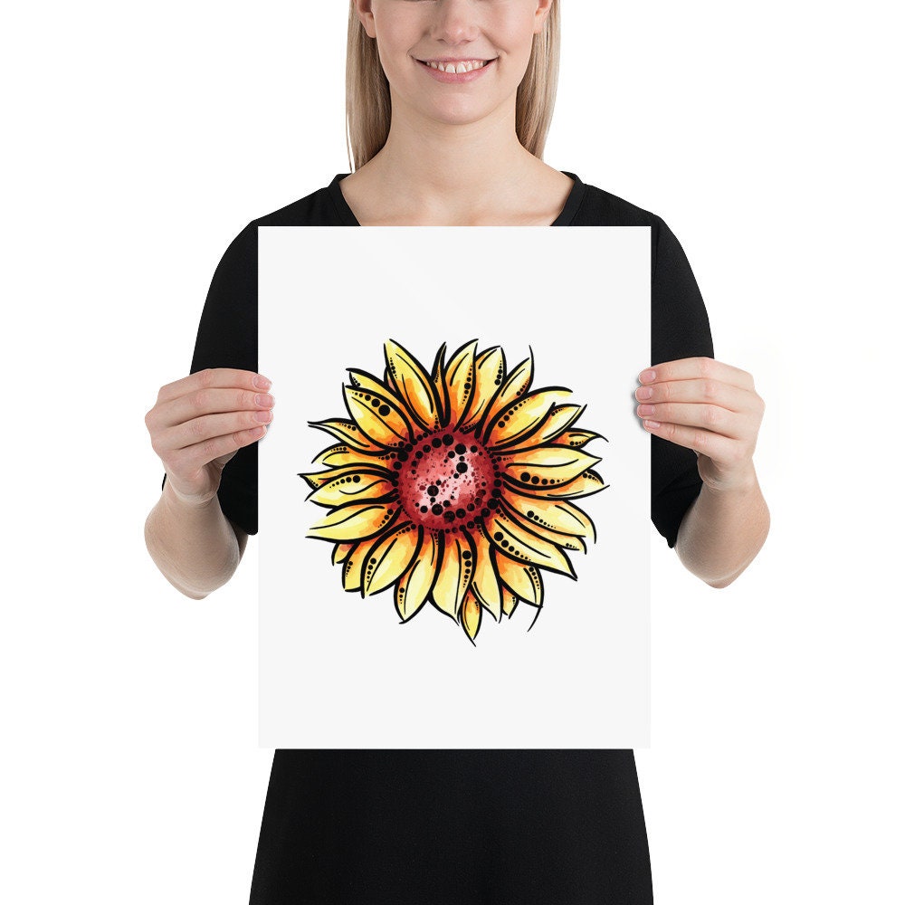 Sunflower Bloom Watercolor Print