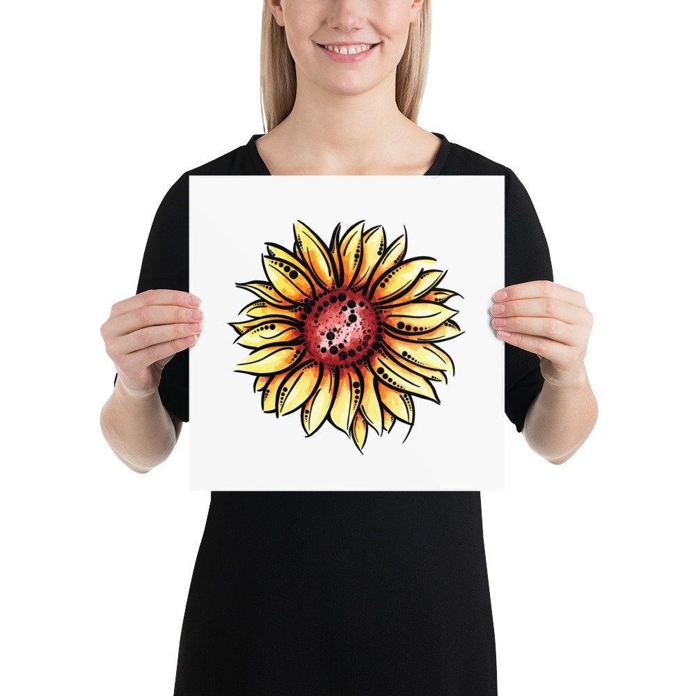 Sunflower Bloom Watercolor Print