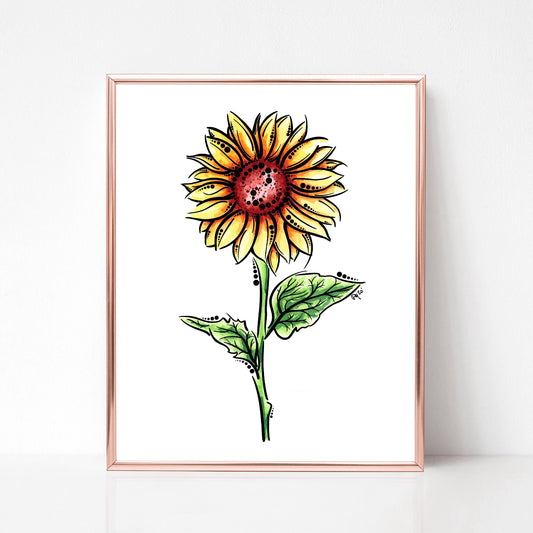 Sunflower Watercolor Print