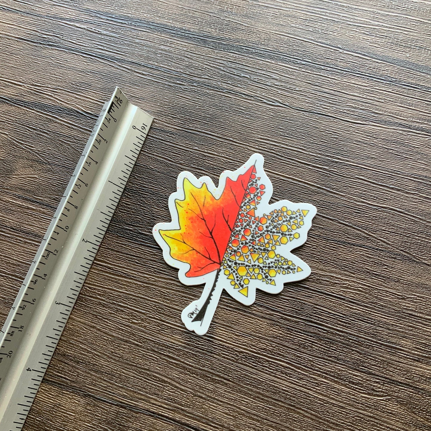 Geometric Maple Leaf Vinyl Sticker