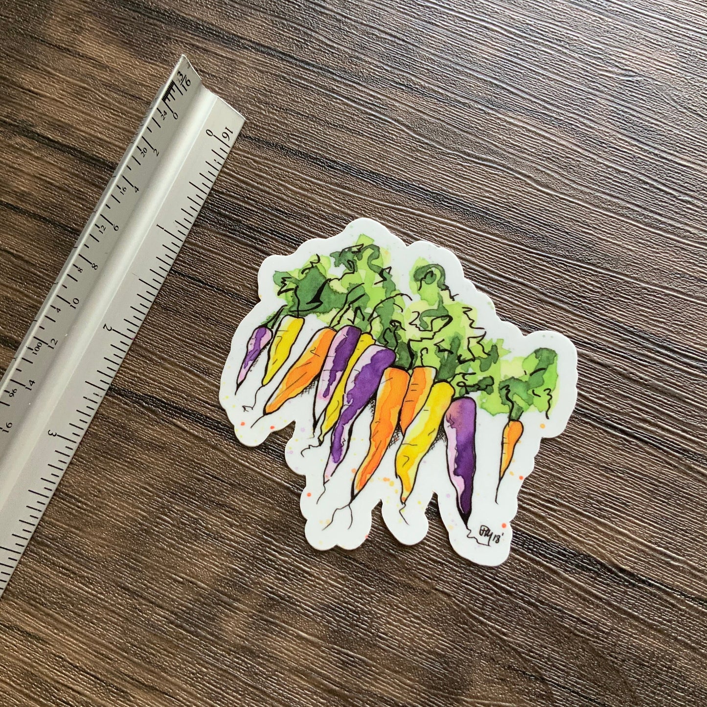 Colorful Carrots Vinyl Sticker