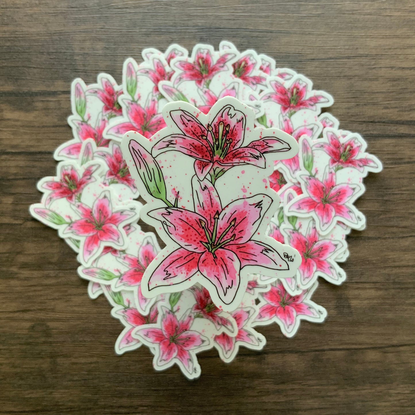 Pink Lily Vinyl Sticker