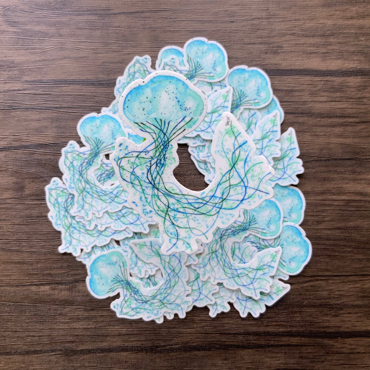 Blue Jellyfish Vinyl Sticker