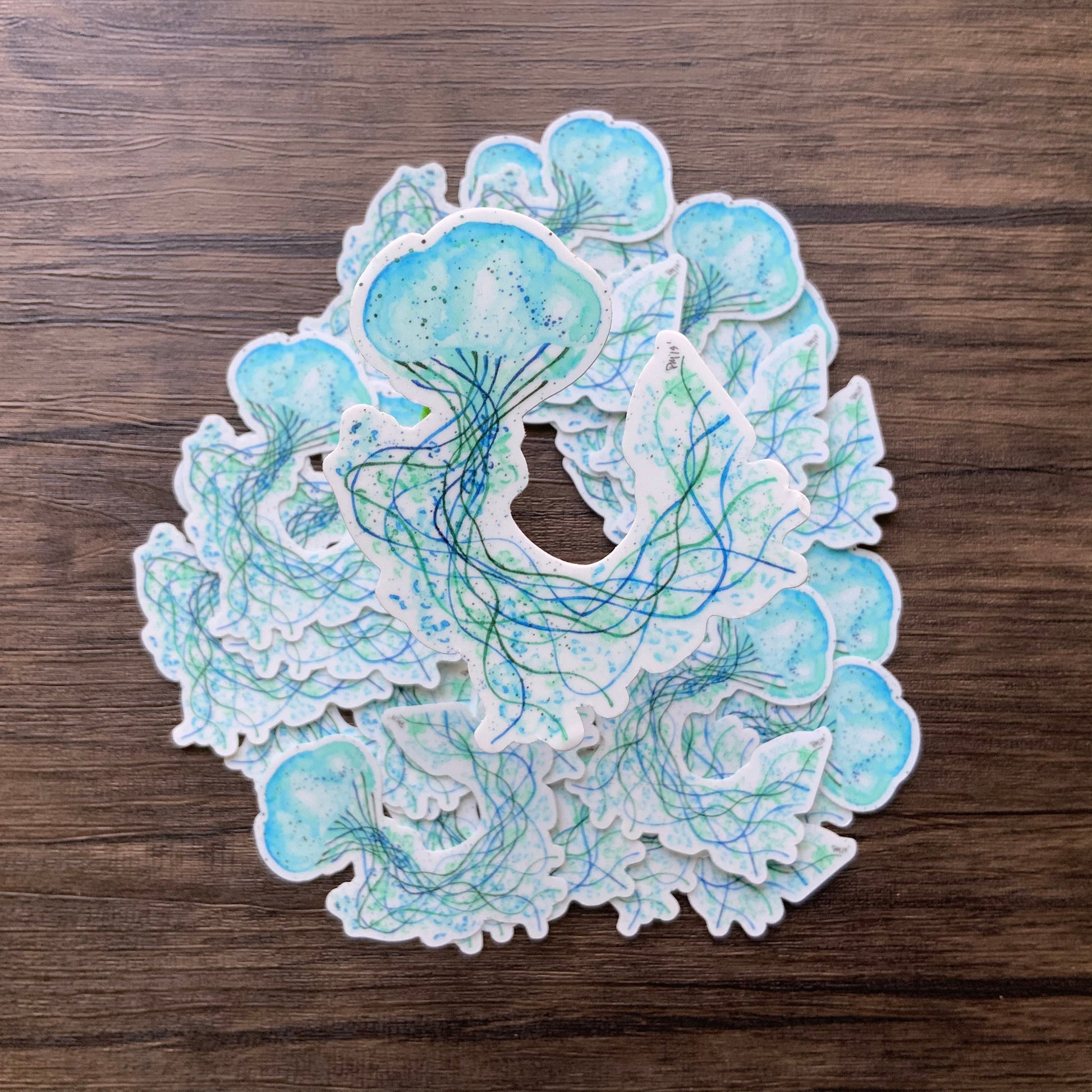 Blue Jellyfish Vinyl Sticker