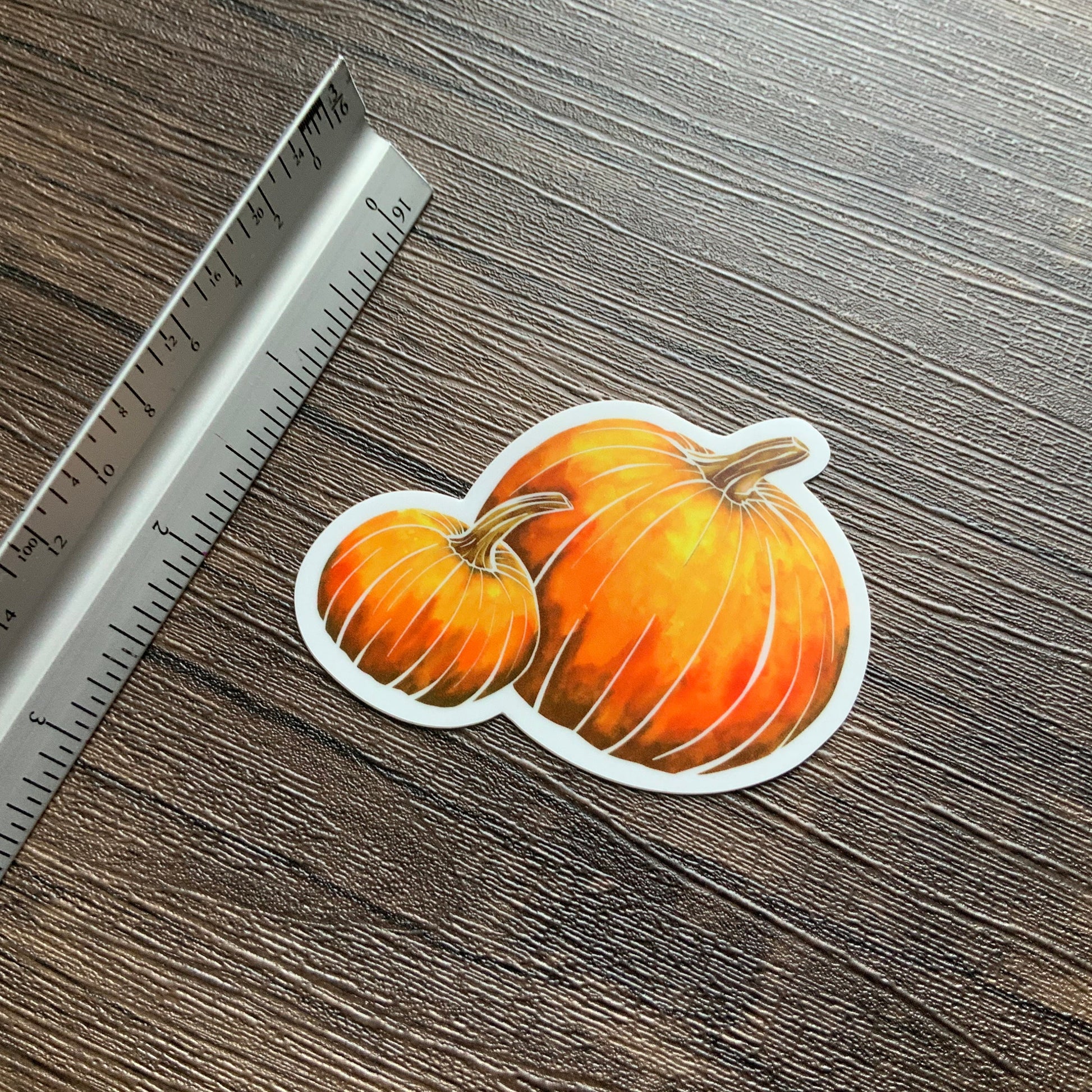 Orange Watercolor Pumpkins Vinyl Sticker