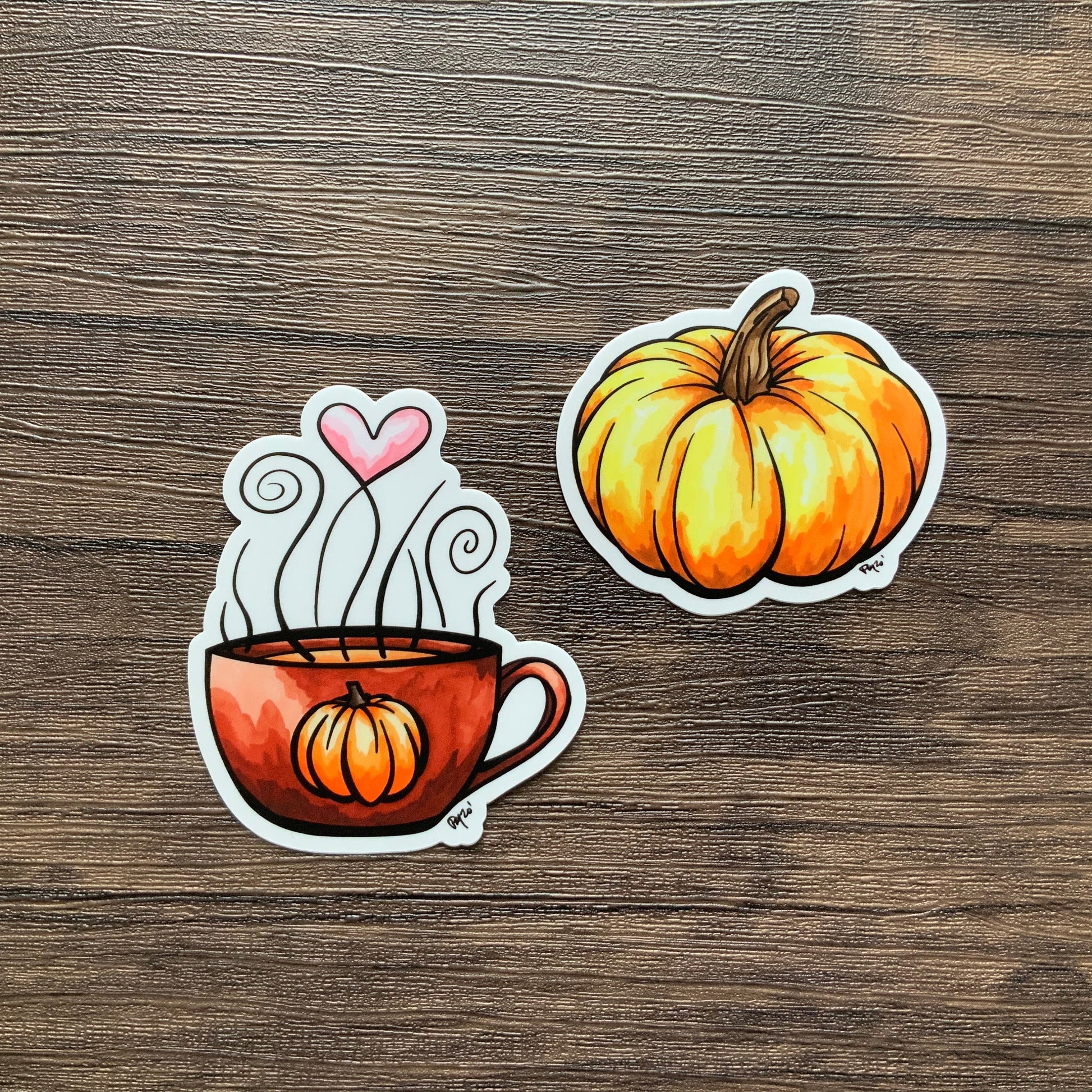Pumpkin Spice Latte Vinyl Sticker Set