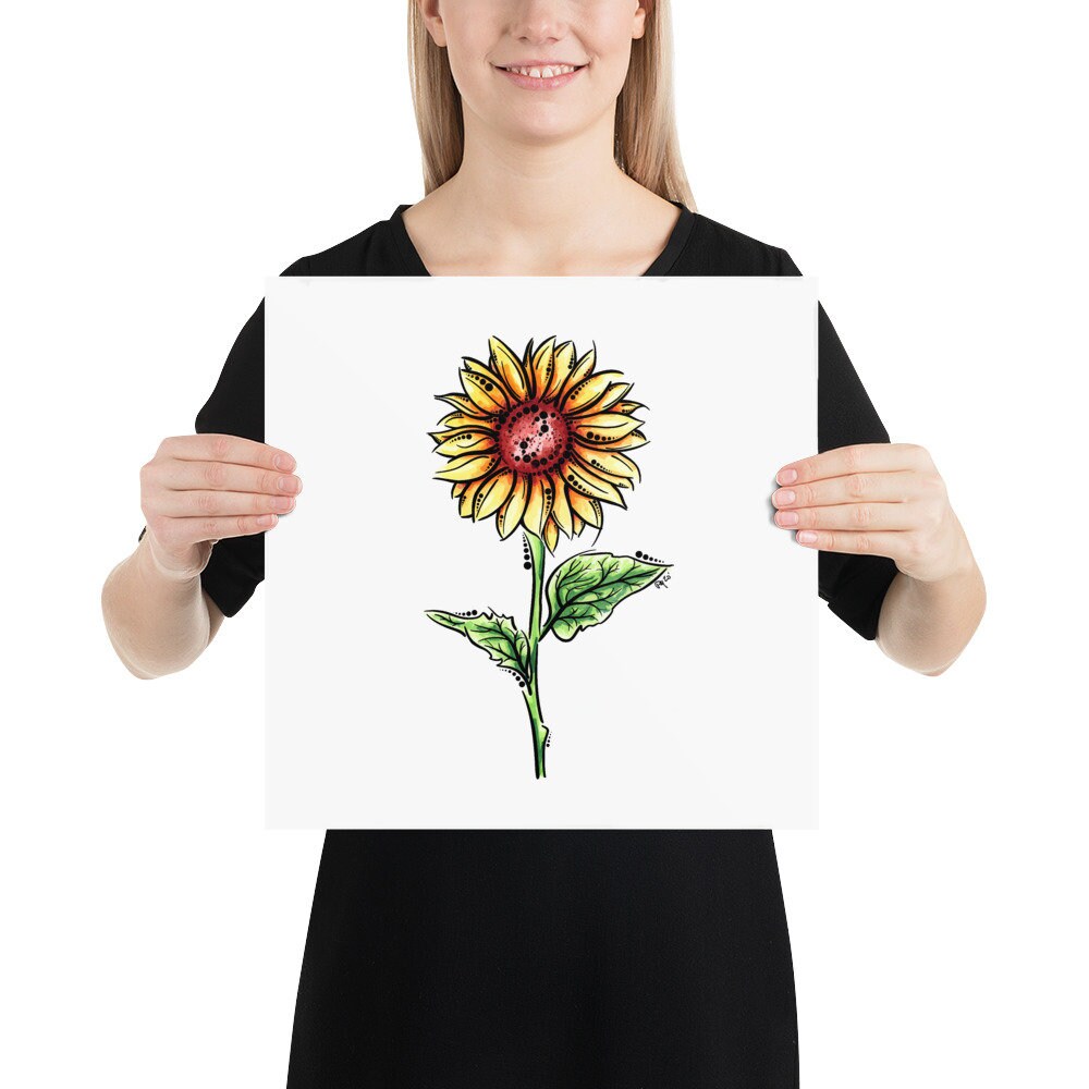 Sunflower Watercolor Print