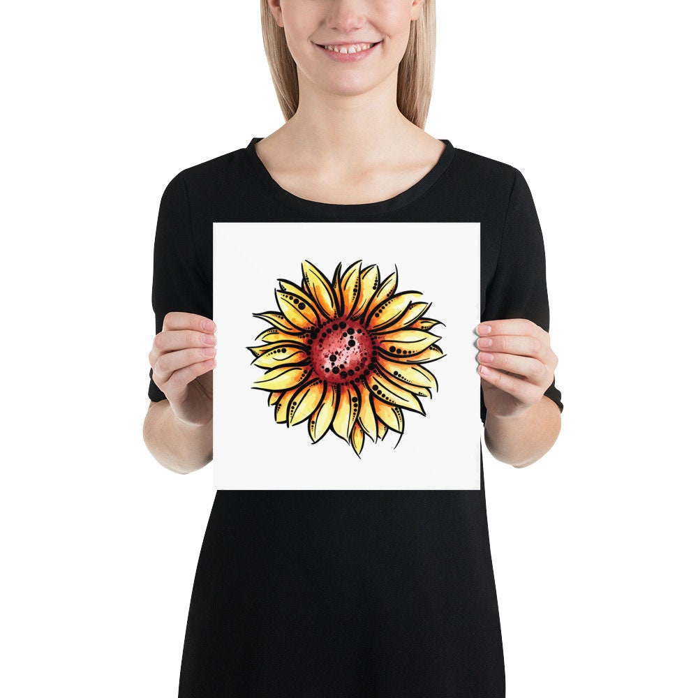 Sunflower Bloom Watercolor Print