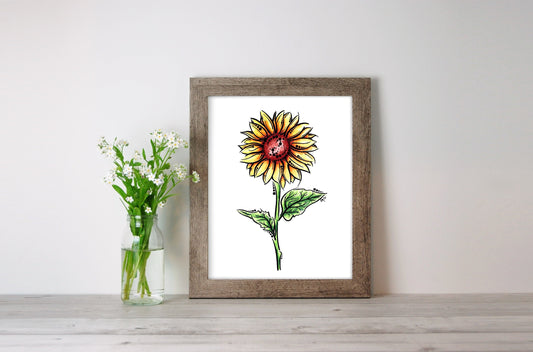 Sunflower Watercolor Print