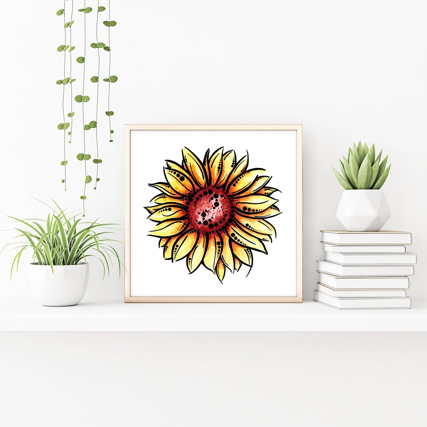 Sunflower Bloom Watercolor Print