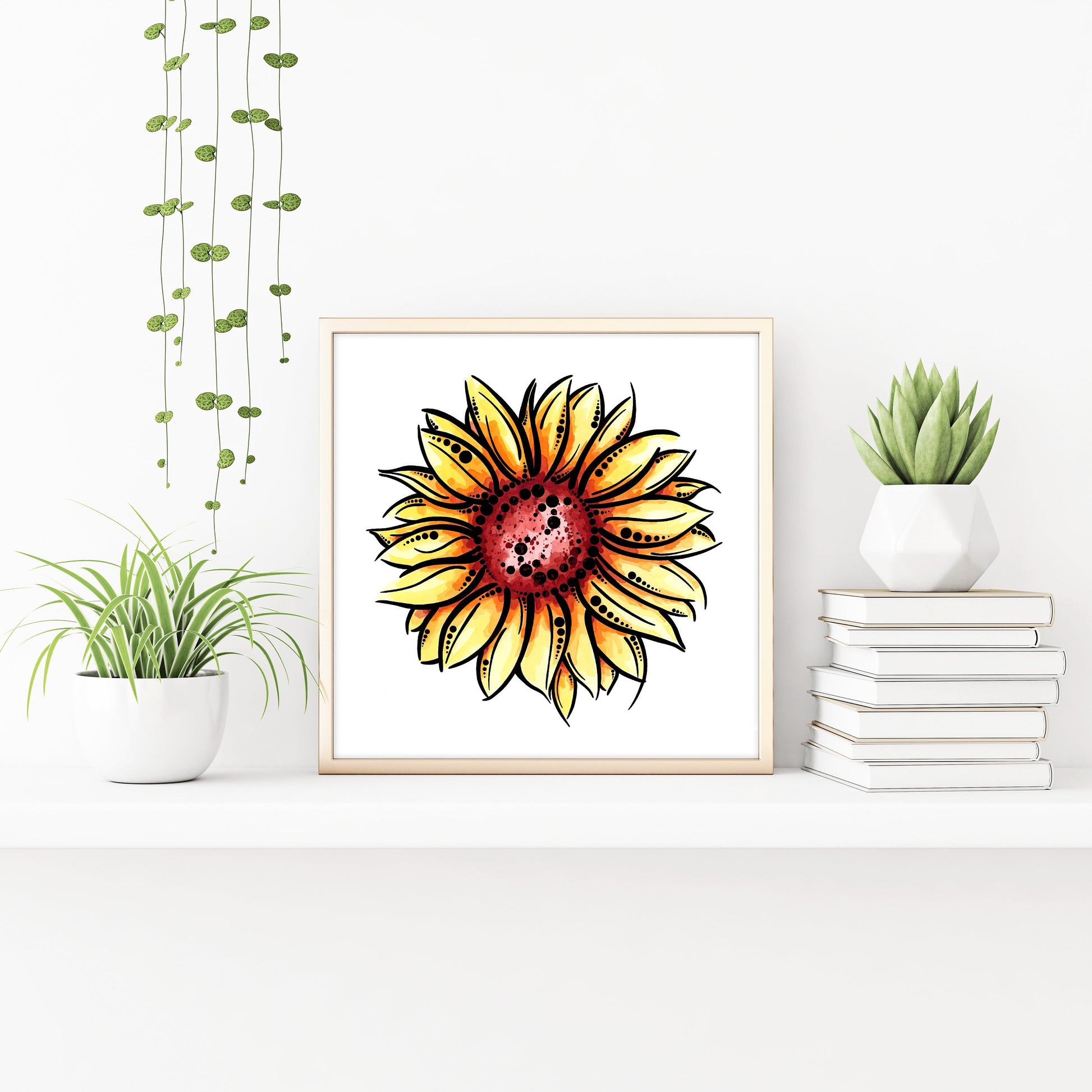 Sunflower Bloom Watercolor Print