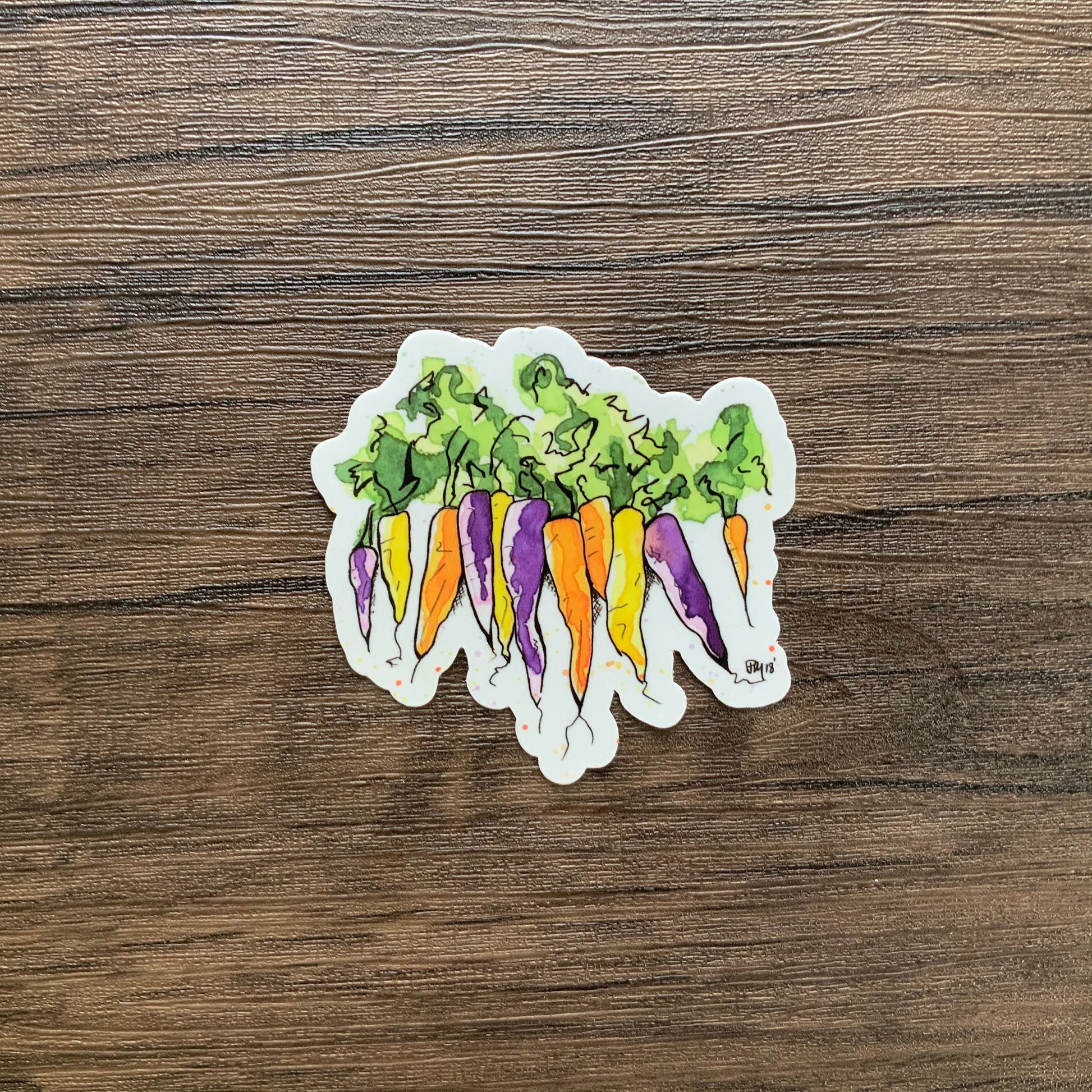 Colorful Carrots Vinyl Sticker