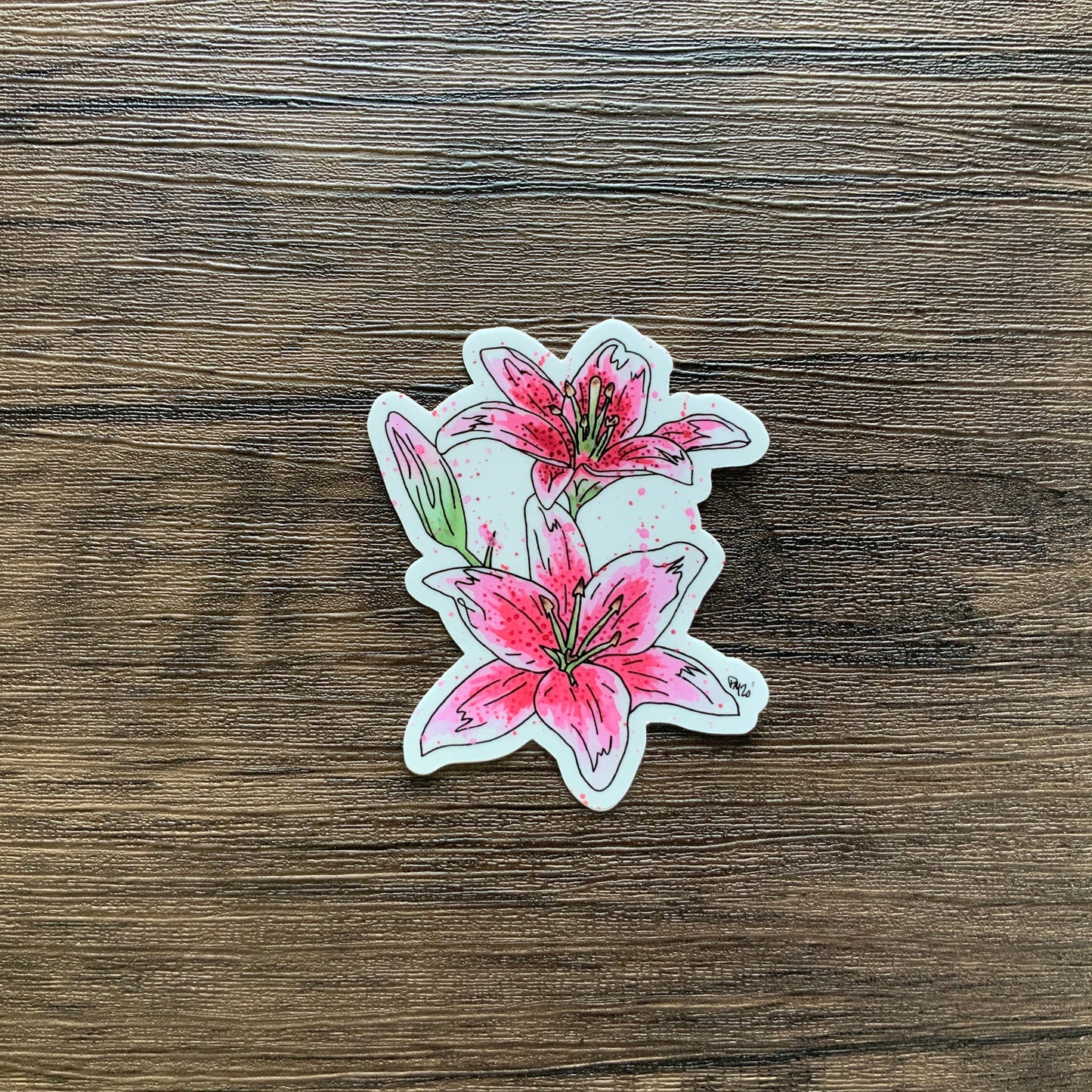 Pink Lily Vinyl Sticker