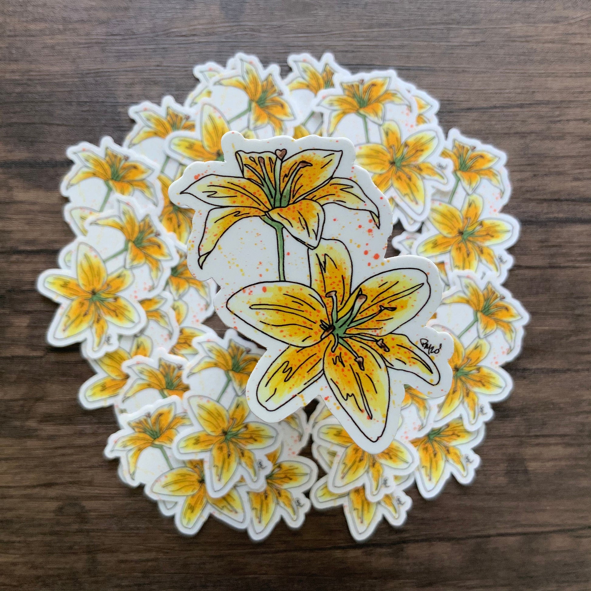 Yellow Lily Vinyl Sticker