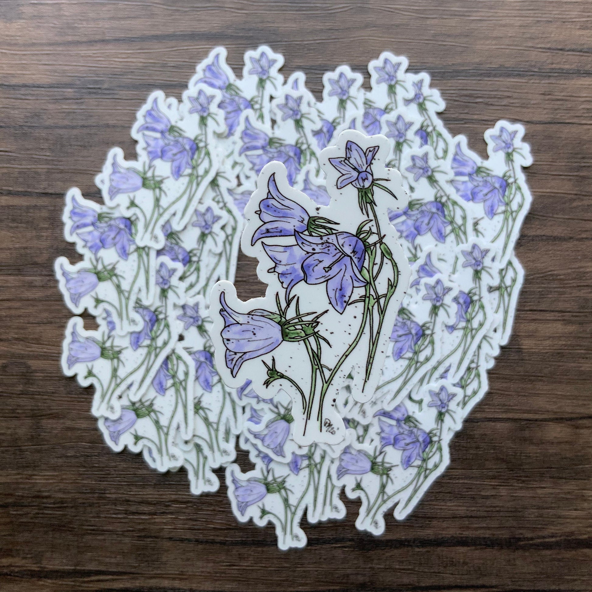 Watercolor Bellflower Vinyl Sticker