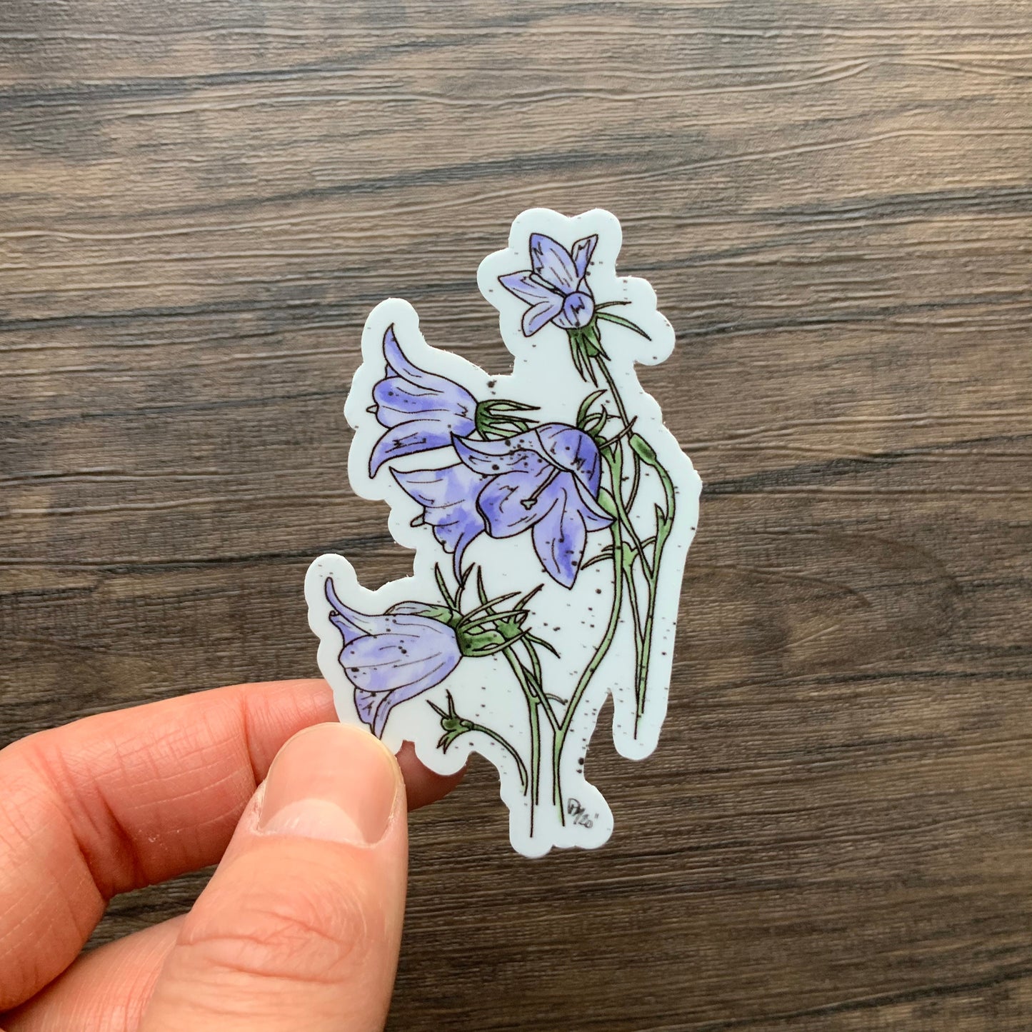 Watercolor Bellflower Vinyl Sticker