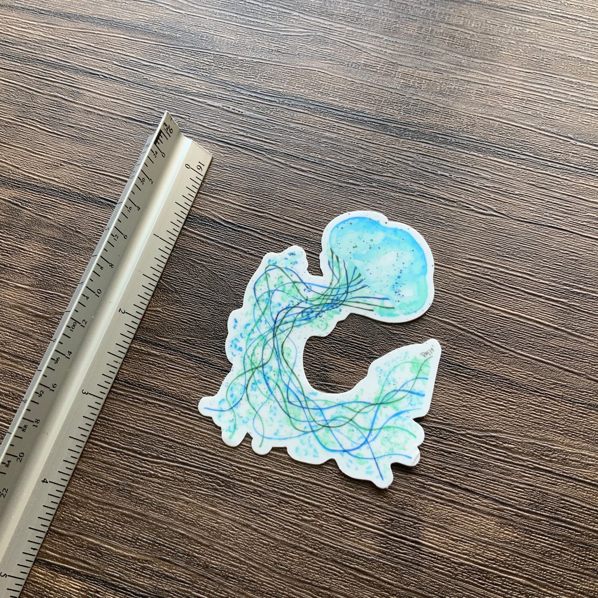 Blue Jellyfish Vinyl Sticker