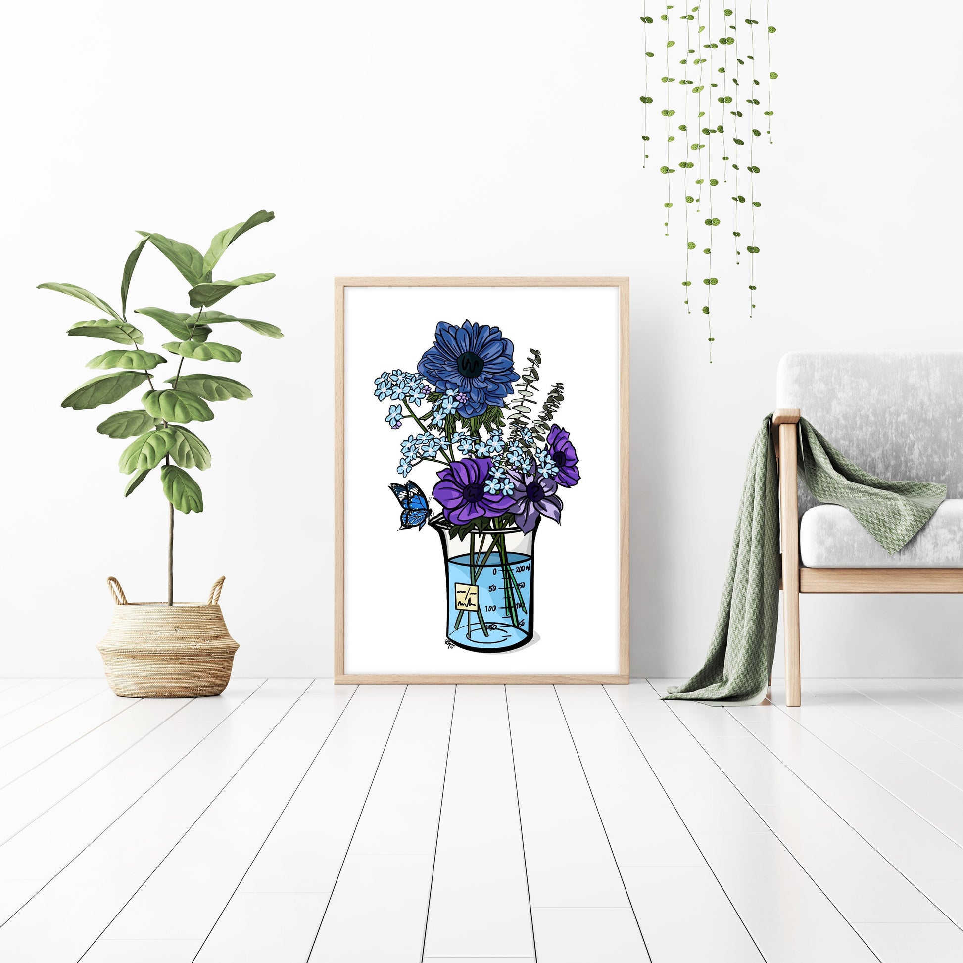 Science Blue Floral Print