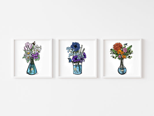 Science Florals Print Set