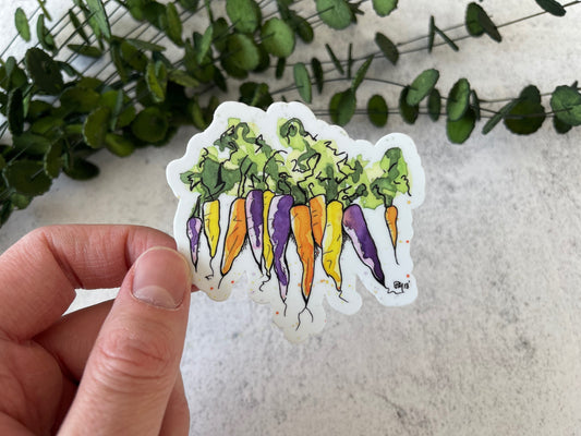 Colorful Carrots Vinyl Sticker